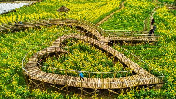 “心”型廊橋。廖濤 攝