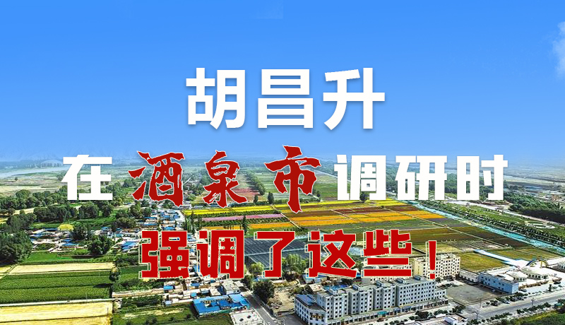 圖解|胡昌升在酒泉市調(diào)研時強調(diào)了這些！