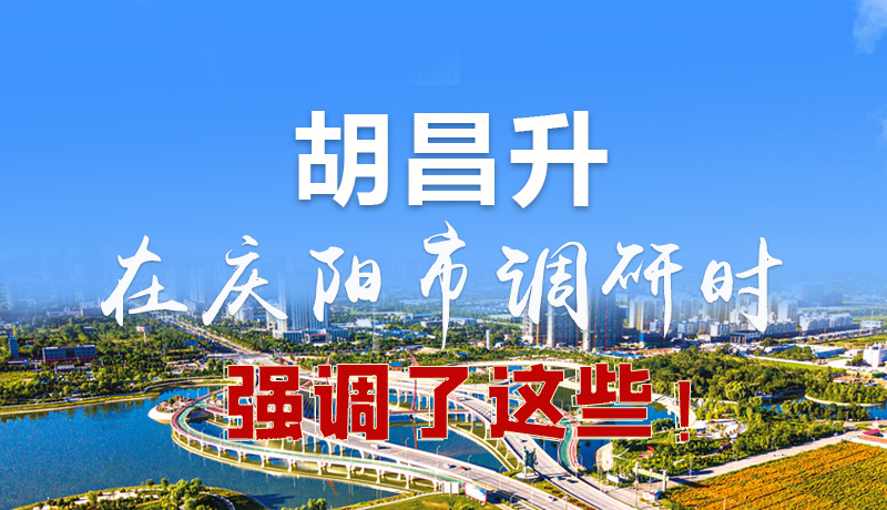 圖解|胡昌升在慶陽市調(diào)研時強(qiáng)調(diào)了這些！