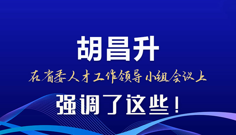 圖解|胡昌升在省委人才工作領(lǐng)導(dǎo)小組會議上強調(diào)了這些！