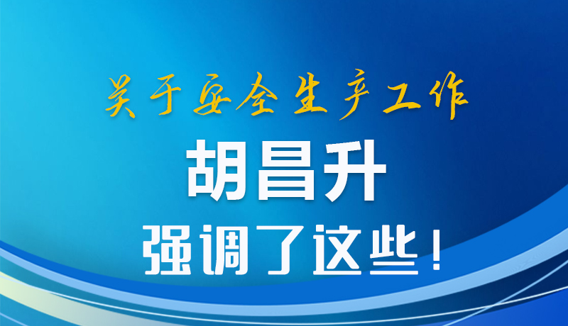 圖解|關(guān)于安全生產(chǎn)工作 胡昌升強(qiáng)調(diào)了這些！