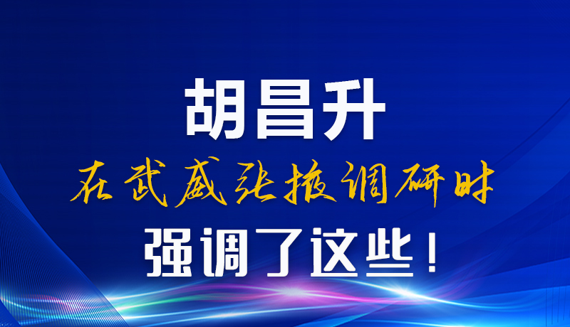圖解|胡昌升在武威張掖調(diào)研時強調(diào)了這些！